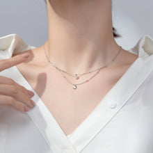 Load image into Gallery viewer, SLUYNZ 925 Sterling Silver Layered Necklace Chain Star Choker Necklace for Women Teen Girls Heart Choker Necklace