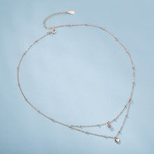 Load image into Gallery viewer, SLUYNZ 925 Sterling Silver Layered Necklace Chain Star Choker Necklace for Women Teen Girls Heart Choker Necklace