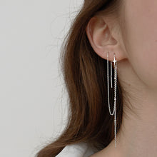 Load image into Gallery viewer, SLUYNZ 925 Sterling Silver Star Long Dangle Earrings Chain for Women Teen Girls Line Earrings Tassel Chain