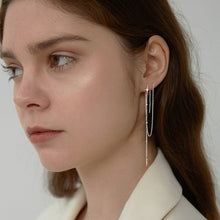 Load image into Gallery viewer, SLUYNZ 925 Sterling Silver Star Long Dangle Earrings Chain for Women Teen Girls Line Earrings Tassel Chain