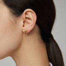 Load image into Gallery viewer, SLUYNZ 925 Sterling Silver Chain Studs Earrings for Women Teen Girls Minimalist Earrings Studs