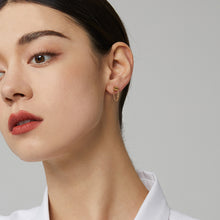 Load image into Gallery viewer, SLUYNZ 925 Sterling Silver Chain Studs Earrings for Women Teen Girls Minimalist Earrings Studs