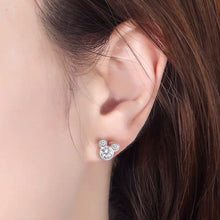 将图片加载到图库查看器,SLUYNZ Mouse Earrings for Women Teen Girls 925 Sterling Silver Crystals Mouse Studs Earrings