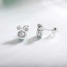 将图片加载到图库查看器,SLUYNZ Mouse Earrings for Women Teen Girls 925 Sterling Silver Crystals Mouse Studs Earrings