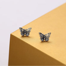 Load image into Gallery viewer, SLUYNZ 925 Sterling Silver Retro Butterfly Earrings Studs for Women Teen Girls Pretty Vintage Butterfly Studs