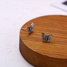 Load image into Gallery viewer, SLUYNZ 925 Sterling Silver Retro Butterfly Earrings Studs for Women Teen Girls Pretty Vintage Butterfly Studs