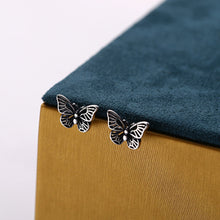 Load image into Gallery viewer, SLUYNZ 925 Sterling Silver Retro Butterfly Earrings Studs for Women Teen Girls Pretty Vintage Butterfly Studs