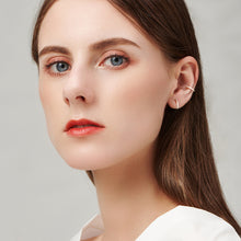 将图片加载到图库查看器,SLUYNZ Sterling Silver CZ Clip On Ears Cuff Earrings for Women No Piercing Cartilage Earrings