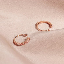 将图片加载到图库查看器,SLUYNZ Sterling Silver CZ Clip On Ears Cuff Earrings for Women No Piercing Cartilage Earrings