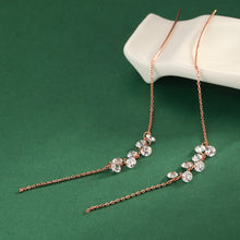 Load image into Gallery viewer, SLUYNZ 925 Sterling Silver Sparkling CZ Droplet Dangle Earrings for Women Teen Girls Elegant Long Threader Earrings