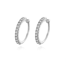 将图片加载到图库查看器,SLUYNZ Sterling Silver CZ Clip On Ears Cuff Earrings for Women No Piercing Cartilage Earrings