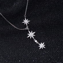 将图片加载到图库查看器,SLUYNZ CZ Star Y Necklace for Women Teen Girls 925 Sterling Silver Star Choker Necklace Chain Pendant Necklace
