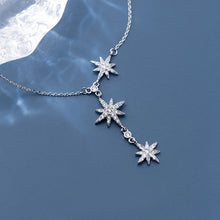 将图片加载到图库查看器,SLUYNZ CZ Star Y Necklace for Women Teen Girls 925 Sterling Silver Star Choker Necklace Chain Pendant Necklace