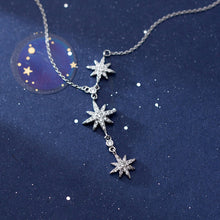 将图片加载到图库查看器,SLUYNZ CZ Star Y Necklace for Women Teen Girls 925 Sterling Silver Star Choker Necklace Chain Pendant Necklace