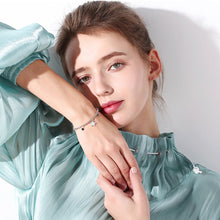 将图片加载到图库查看器,SLUYNZ Star Bracelet for Women Teen Girls Sterling Silver Adjustable CZ Star Link Bracelet