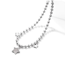 将图片加载到图库查看器,SLUYNZ Star Bracelet for Women Teen Girls Sterling Silver Adjustable CZ Star Link Bracelet