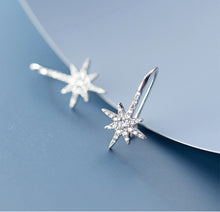 Load image into Gallery viewer, SLUYNZ Sparkling Star Drop Earrings for Women Teen Girls 925 Sterling Silver CZ Star Hook Earrings