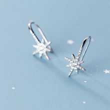 Load image into Gallery viewer, SLUYNZ Sparkling Star Drop Earrings for Women Teen Girls 925 Sterling Silver CZ Star Hook Earrings