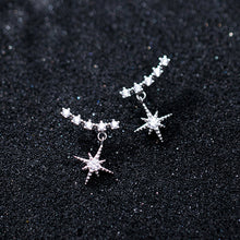 将图片加载到图库查看器,SLUYNZ Sparkling Star Drop Earrings for Women Teen Girls Sterling Silver Star Wrap Earrings Studs