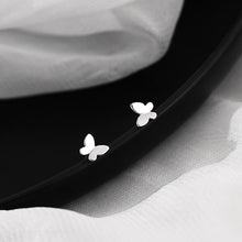将图片加载到图库查看器,SLUYNZ 925 Sterling Silver Tiny Butterfly Earrings Studs for Women Teen Girls Tiny Studs Earrings