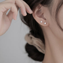 将图片加载到图库查看器,SLUYNZ 925 Sterling Silver Tiny Butterfly Earrings Studs for Women Teen Girls Tiny Studs Earrings