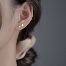 将图片加载到图库查看器,SLUYNZ 925 Sterling Silver Tiny Butterfly Earrings Studs for Women Teen Girls Tiny Studs Earrings