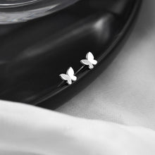 将图片加载到图库查看器,SLUYNZ 925 Sterling Silver Tiny Butterfly Earrings Studs for Women Teen Girls Tiny Studs Earrings