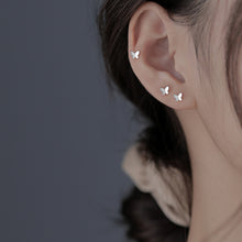 将图片加载到图库查看器,SLUYNZ 925 Sterling Silver Tiny Butterfly Earrings Studs for Women Teen Girls Tiny Studs Earrings