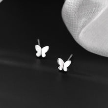 将图片加载到图库查看器,SLUYNZ 925 Sterling Silver Tiny Butterfly Earrings Studs for Women Teen Girls Tiny Studs Earrings