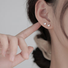 将图片加载到图库查看器,SLUYNZ 925 Sterling Silver Tiny Butterfly Earrings Studs for Women Teen Girls Tiny Studs Earrings