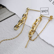 Load image into Gallery viewer, SLUYNZ 925 Sterling Silver Chain Dangle Earrings for Women Teen Girls Asymmetric Tassel Earrings