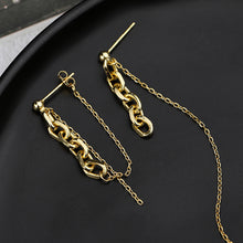 Load image into Gallery viewer, SLUYNZ 925 Sterling Silver Chain Dangle Earrings for Women Teen Girls Asymmetric Tassel Earrings