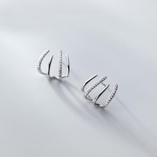 将图片加载到图库查看器,SLUYNZ 925 Sterling Silver Cool CZ Cuff Stud Earrings for Women Teen Girls Minimalist Studs Earrings Wrap