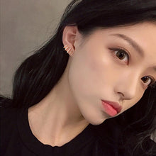 将图片加载到图库查看器,SLUYNZ 925 Sterling Silver Cool CZ Cuff Stud Earrings for Women Teen Girls Minimalist Studs Earrings Wrap