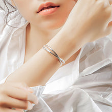 将图片加载到图库查看器,SLUYNZ 925 Sterling Silver Open Bangle Bracelet for Women Fine Jewelry Wedding Engagement Cuff Bracelet