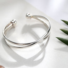 将图片加载到图库查看器,SLUYNZ 925 Sterling Silver Open Bangle Bracelet for Women Fine Jewelry Wedding Engagement Cuff Bracelet
