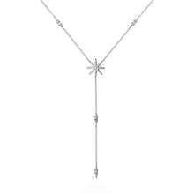 Load image into Gallery viewer, SLUYNZ 925 Sterling Silver Star Y Necklace for Women Teen Girls CZ Star Necklace Choker Necklace Pendant