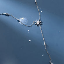 Load image into Gallery viewer, SLUYNZ 925 Sterling Silver Star Y Necklace for Women Teen Girls CZ Star Necklace Choker Necklace Pendant