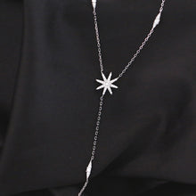 Load image into Gallery viewer, SLUYNZ 925 Sterling Silver Star Y Necklace for Women Teen Girls CZ Star Necklace Choker Necklace Pendant