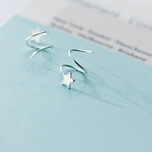 Load image into Gallery viewer, SLUYNZ 925 Sterling Silver Star Earrings for Women Teen Girls Fashion Star Wrap Earrings