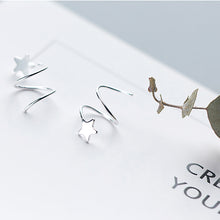 Load image into Gallery viewer, SLUYNZ 925 Sterling Silver Star Earrings for Women Teen Girls Fashion Star Wrap Earrings