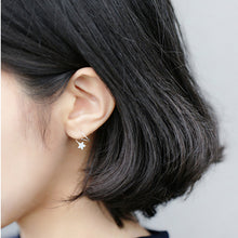 Load image into Gallery viewer, SLUYNZ 925 Sterling Silver Star Earrings for Women Teen Girls Fashion Star Wrap Earrings