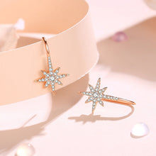 Load image into Gallery viewer, SLUYNZ Sparkling Star Drop Earrings for Women Teen Girls 925 Sterling Silver CZ Star Hook Earrings