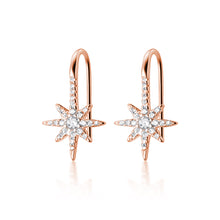 Load image into Gallery viewer, SLUYNZ Sparkling Star Drop Earrings for Women Teen Girls 925 Sterling Silver CZ Star Hook Earrings