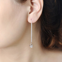 Load image into Gallery viewer, SLUYNZ 925 Sterling Silver Cubic Zirconia Drop Dangle Earrings Chain for Women Teen Girls Threader Earrings Tassel Chain (CZ Drop Dangle Earrings)