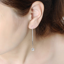 Load image into Gallery viewer, SLUYNZ 925 Sterling Silver Cubic Zirconia Drop Dangle Earrings Chain for Women Teen Girls Threader Earrings Tassel Chain (CZ Drop Dangle Earrings)