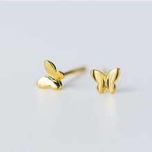 将图片加载到图库查看器,SLUYNZ 925 Sterling Silver Tiny Butterfly Earrings Studs for Women Teen Girls Tiny Studs Earrings