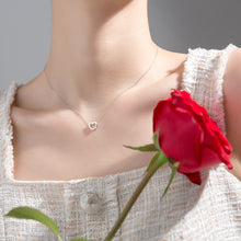 将图片加载到图库查看器,SLUYNZ 925 Sterling Silver Tiny Love Heart Pendant Necklace for Women Teen Girls Slender Heart Necklace Inlaid with CZ Stone