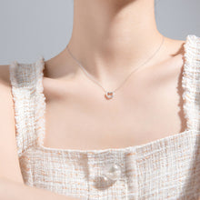 将图片加载到图库查看器,SLUYNZ 925 Sterling Silver Tiny Love Heart Pendant Necklace for Women Teen Girls Slender Heart Necklace Inlaid with CZ Stone