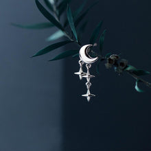 将图片加载到图库查看器,SLUYNZ 925 Sterling Silver Tiny Moon Star Earrings Studs for Teen Girls Small Pretty Moon Earrings